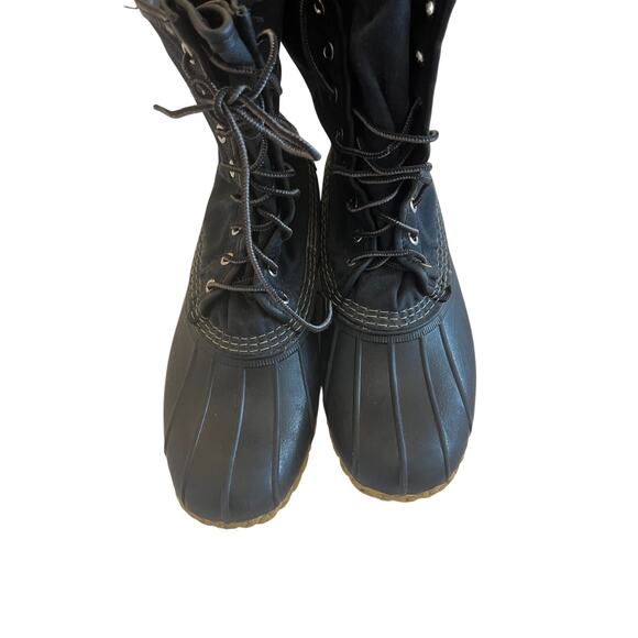 L.L. Bean Signature Black Waxed Canvas Duck Boots 8 - Picture 3 of 7